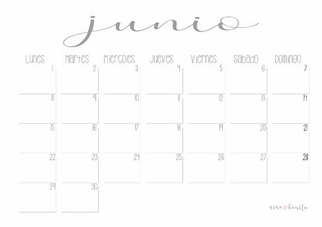 IMPRIMIBLE: Calendario junio 2020