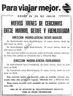 Nuevos trenes de Cercanías en 1980