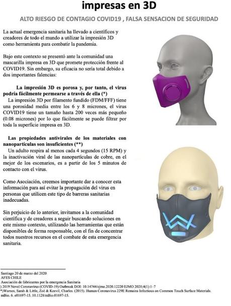 Porque no debemos imprimir en 3d  mascarillas de proteccion