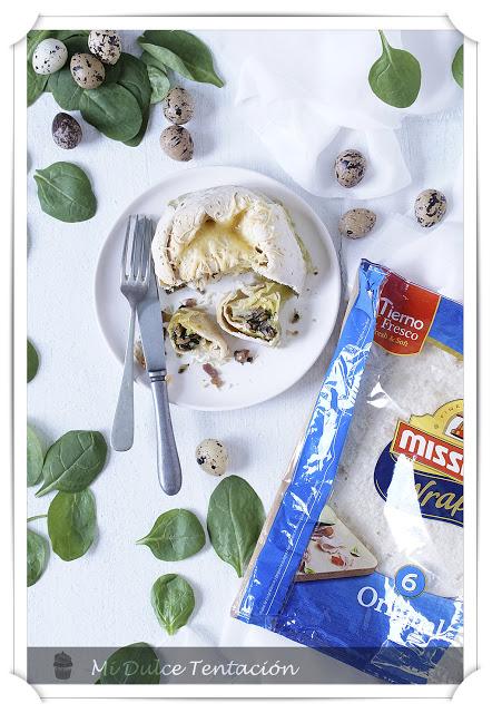 Caracolas de espinacas y champiñones