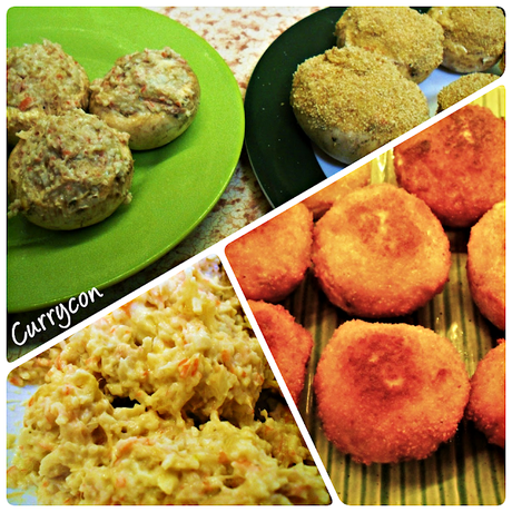 Champiñones rellenos de atún y palitos de mar