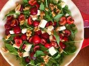 Ensalada cerezas ,queso feta nueces