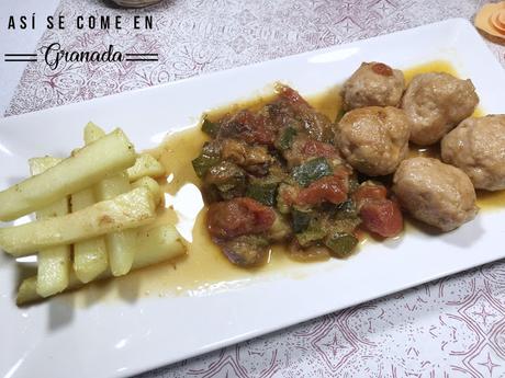 Albóndigas especiadas con pisto