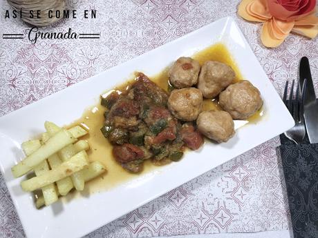 Albóndigas especiadas con pisto