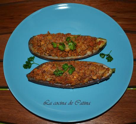 Berenjenas rellenas de carne picada y sobrasada Berenjenas rellenas de carne picada y sobrasada