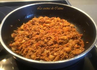 Berenjenas rellenas de carne picada y sobrasada Berenjenas rellenas de carne picada y sobrasada