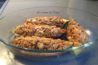 Berenjenas rellenas de carne picada y sobrasada Berenjenas rellenas de carne picada y sobrasada