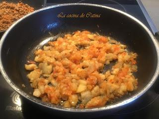 Berenjenas rellenas de carne picada y sobrasada Berenjenas rellenas de carne picada y sobrasada