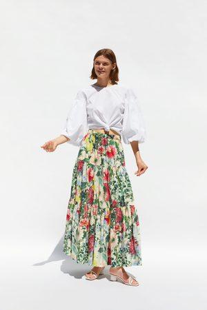 Falda Larga Volantes Zara