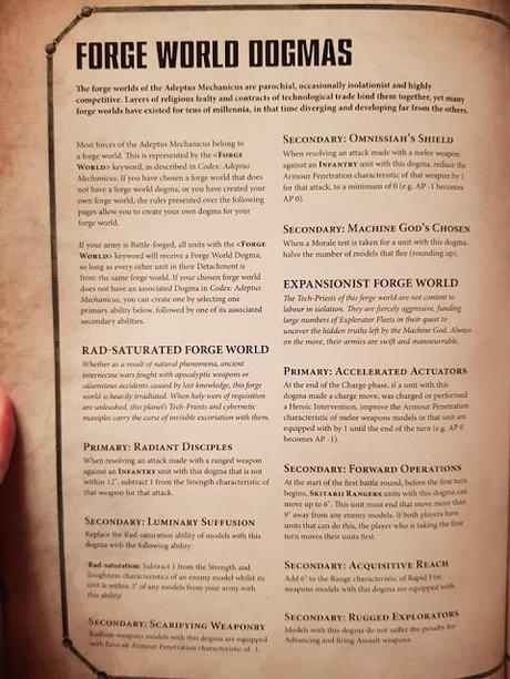 Se filtran perfiles y reglas nuevos del Mechanicum Se filtran perfiles y reglas nuevos del Mechanicum