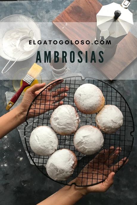 Ambrosías - pan dulce con frutas (o chocolate) como hacer ambrosias pan dulce con frutas. Receta elgatogoloso.com
