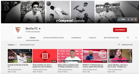 El Sevilla FC, el equipo con más vídeos en YouTube