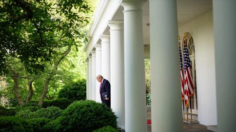 El presidente de EE.UU., Donald Trump, en el Jardín de las Rosas de la Casa Blanca, 27 de abril de 2020. (Foto: AFP)