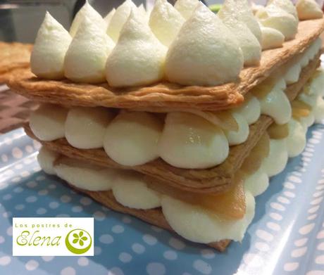 Hojaldre de manzana caramelizada y crema de mascarpone Hojaldre de manzana caramelizada y crema de mascarpone
