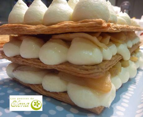 Hojaldre de manzana caramelizada y crema de mascarpone Hojaldre de manzana caramelizada y crema de mascarpone