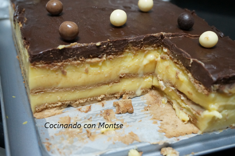 Tarta de la abuela: Tarta de galletas, chocolate y flan