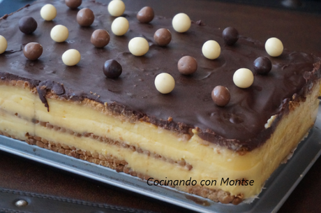 Tarta de la abuela: Tarta de galletas, chocolate y flan