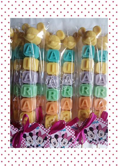 brocheta jabones personalizados detalles bautizo comuniones cumpleaños