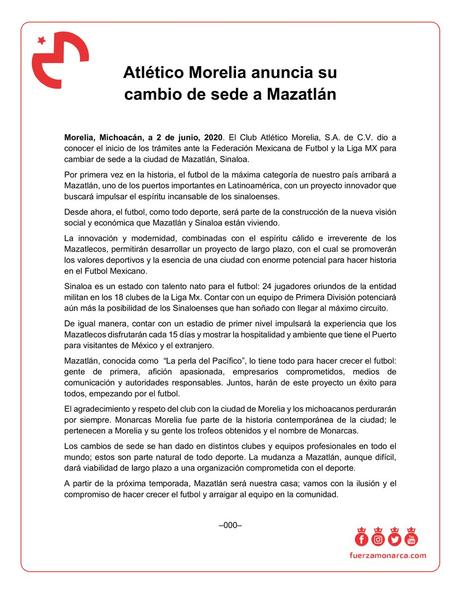Morelia cambia de sede a Mazatlán Sinaloa Morelia cambia de sede a Mazatlán Sinaloa