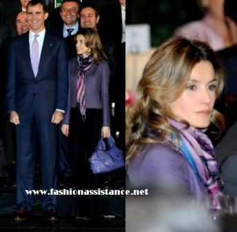 Los Príncipes de Asturias visitan Gerona. Estilismo de Dña. Letizia