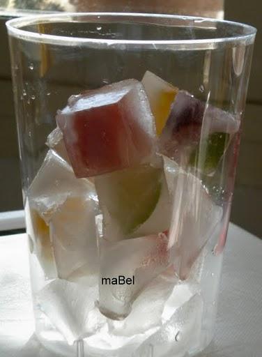 Cubitos de hielo con frutas