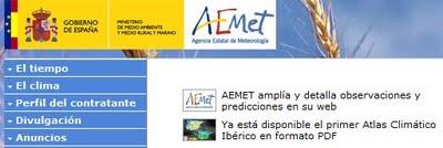 La Agencia Estatal de Metereologóa ha publicado el primer Atlas Climático de la Peninsula Ibérican general