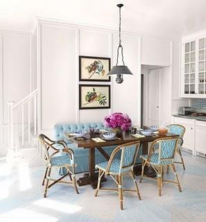 Azul y blanco, una decoración elegante y veraniega.