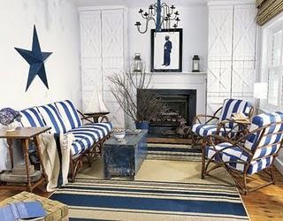 Azul y blanco, una decoración elegante y veraniega.