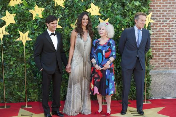 (L to R) Spanish bullfigther Cayetano Rivera,  model Eva Gonzalez, Duchess of Alba, Cayetana Fitz-James Stuart and  Alfonso Diez attend ELLE Awards 25th Anniversary at the Matadero cultural center on June 30, 2011 in Madrid, Spain.