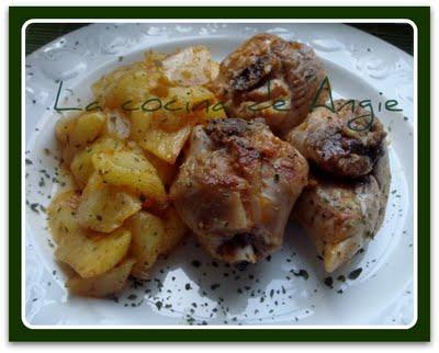 POLLO CON PATATAS AL AJO CABAÑIL