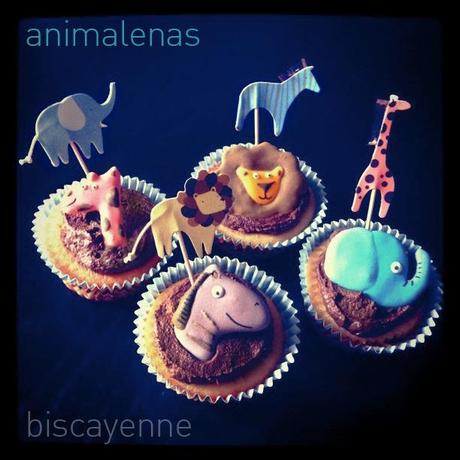 Animalenas o cupcakes de cumpleaños infantil