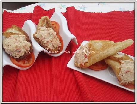 CUCURUCHOS DE PAN CON ENSALADILLA