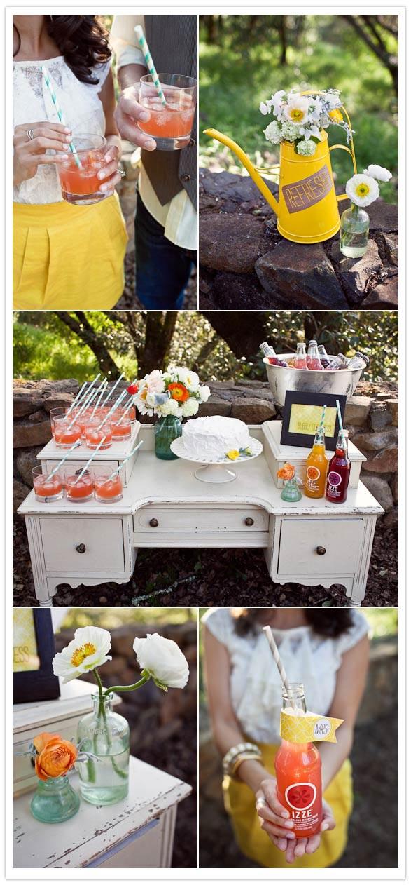 Detalles amarillos para una boda íntima en el campo