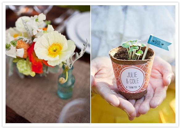 Detalles amarillos para una boda íntima en el campo