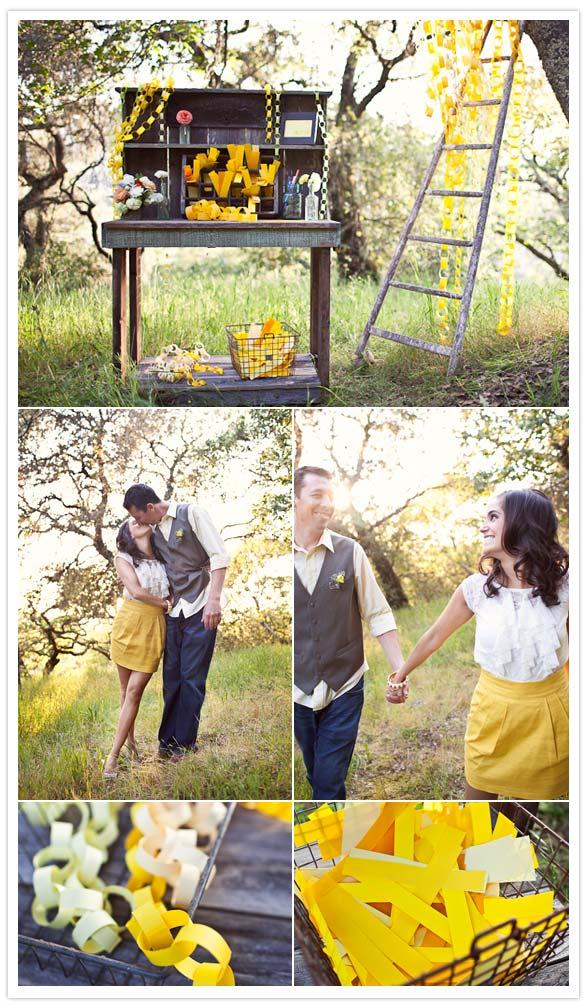 Detalles amarillos para una boda íntima en el campo