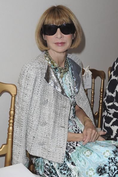 Anna Wintour attends the Giambatista Valli Haute Couture Fall/Winter 2011/2012 show as part of Paris Fashion Week at Galerie De La Madeleine on July 4, 2011 in Paris, France.