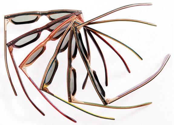 Gafas de sol hechas con skates