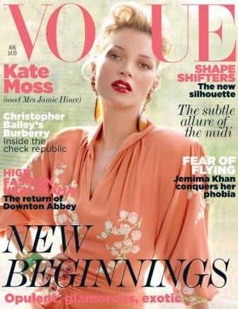 Kate Moss de nuevo portada de Vogue UK, agosto 2011