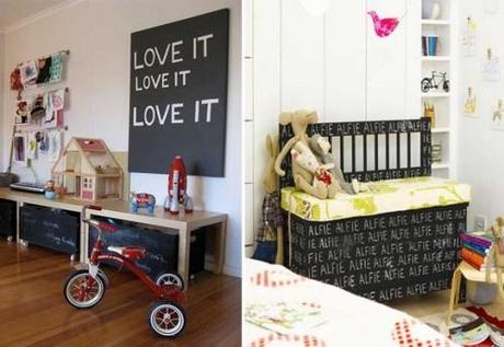decora con pizarra – kids bedrooms with slate