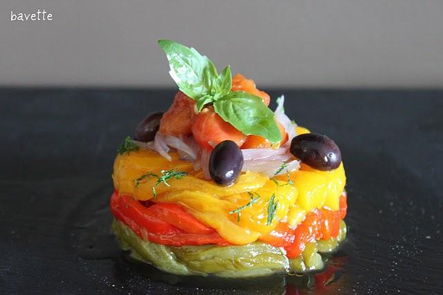 Timballo peperonata  . Timbal  peperonada