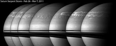 Una gigantesca tormenta de 8.000 km de extensión en Saturno