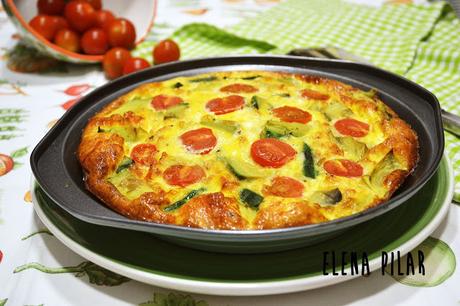Quiche ligera de aguacate, feta y tomatitos
