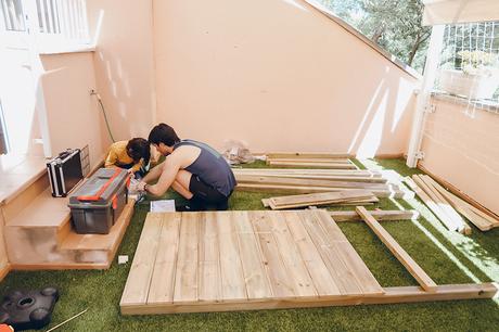 Montamos un auténtico parque infantil de madera en casa