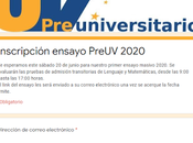 Invitación Ensayo masivo Pruebas Transición Lenguaje Matemáticas Preuniversitario Universidad Valparaíso.