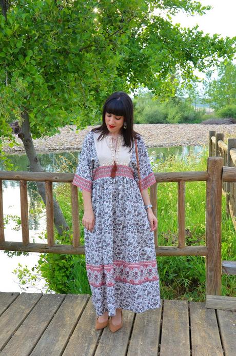 Maxi vestido tribal con caracolas Maxi vestido tribal con caracolas