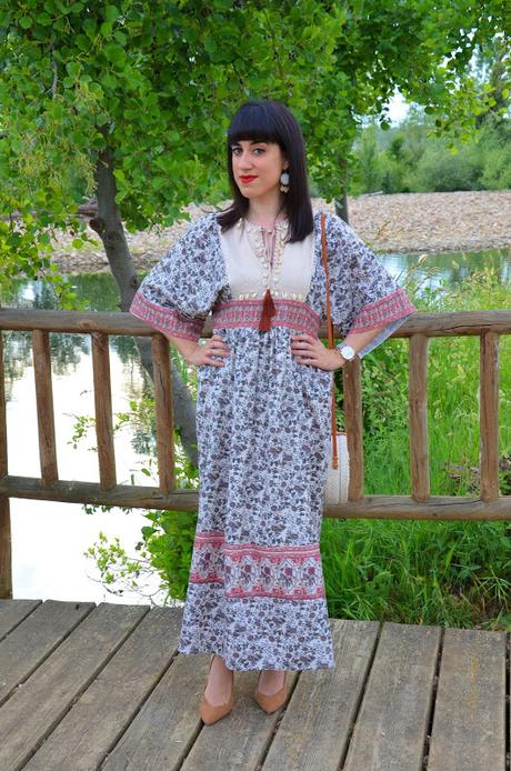 Maxi vestido tribal con caracolas Maxi vestido tribal con caracolas