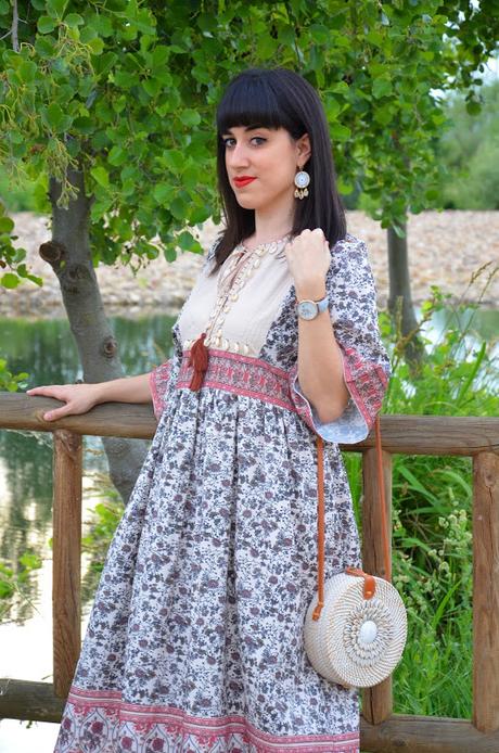 Maxi vestido tribal con caracolas Maxi vestido tribal con caracolas