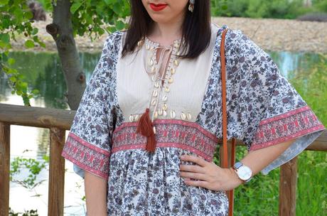 Maxi vestido tribal con caracolas Maxi vestido tribal con caracolas