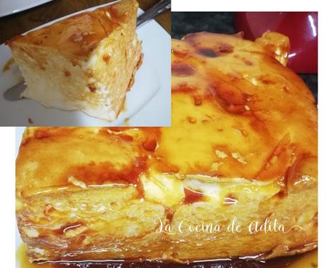 Pastel de claras y caramelo