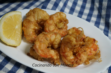 Aperitivo de Gambas rebozadas